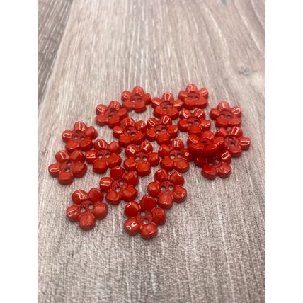 15mm Red Baby and Children's Flower Buttons 2 Hole Acrylic Cardigans Knitting