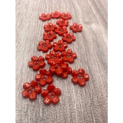 15mm Red Baby and Children's Flower Buttons 2 Hole Acrylic Cardigans Knitting