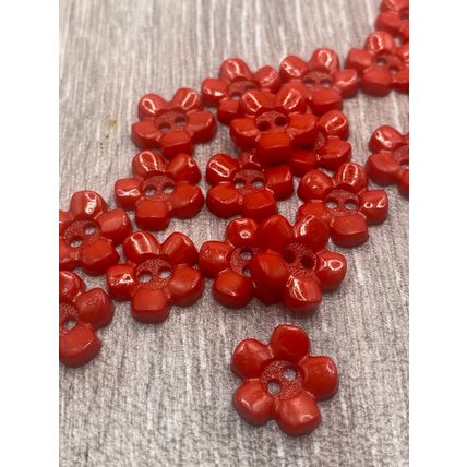 15mm Red Baby and Children's Flower Buttons 2 Hole Acrylic Cardigans Knitting