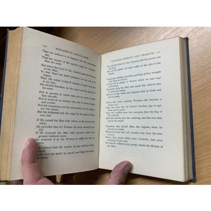 1920 "FIVE MINUTE RECITATIONS IN POEMS & PROSE" ANTIQUE HARDBACK BOOK (P3)