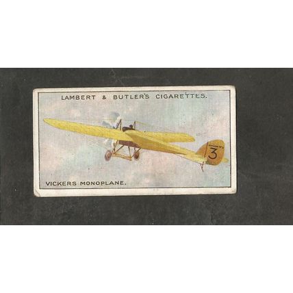 Cigarette Card 1915 Lambert & Butler Aviation #18 Vickers Monoplane