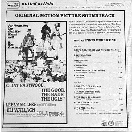 THE GOOD, THE BAD & THE UGLY 1968 Ennio Morricone soundtrack record album
