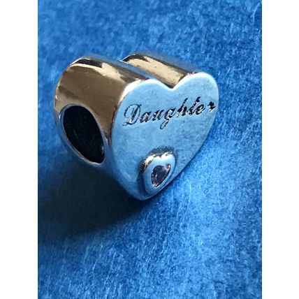 Genuine 925 Silver Daughter charm comes in a cute velvet pouch free UK delivery