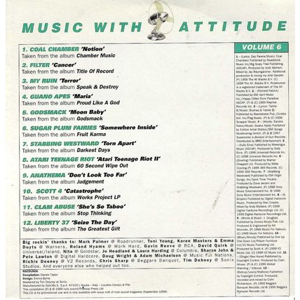 Music With Attitude - Volume 6 : Promotional CD from Rock Sound Magazine