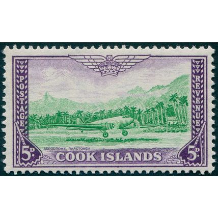 Cook Islands 1949 5d emerald-green & violet SG154 MNH