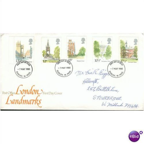 GB FDC 1980 - London Landmarks - Dudley W. Midlands
