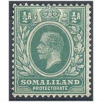 British Somaliland 1921 SG73 1/2 Anna Blue-Green Mounted Mint.