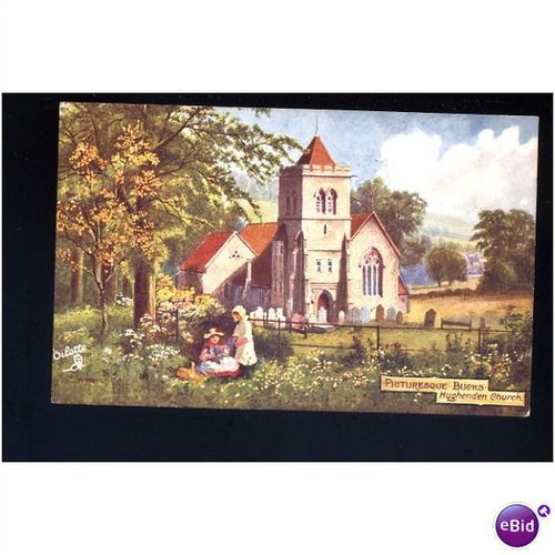 Buckinghamshire HUGHENDEN Church Tuck Oilette Postcard (7039)