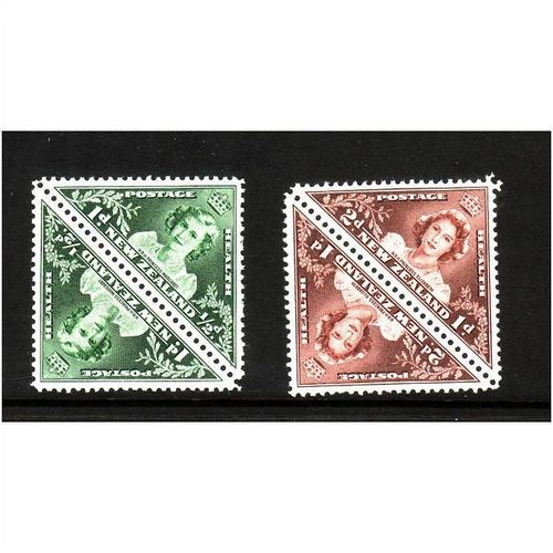 NEW ZEALAND 1943 SG 636/637 HEALTH STAMPS 2 SETS JOINED PAIRS U/M MINT