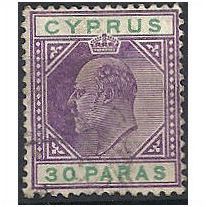 Cyprus 1904 SG63 30 Paras Purple & Green Fine Used ..