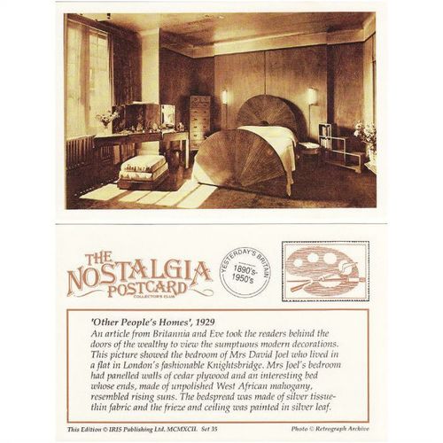Postcard Mrs David Joel Bedroom Knightsbridge 1929 Other People's Home Nostalgia