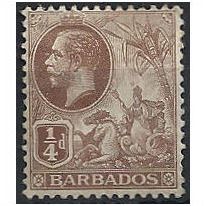 Barbados 1912 SG170 1/4d Brown Mounted Mint . ..