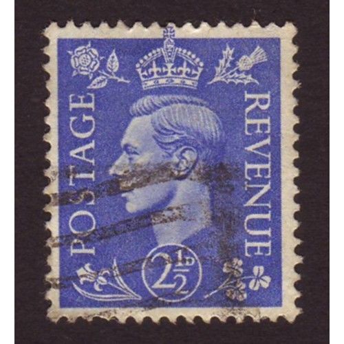 Great Britain GB KGVI 1937 2½d Ultramarine Used SG 466 Sc 239 stamp postage