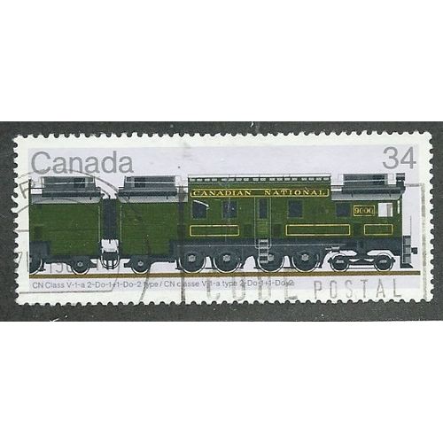 CAN 1986 34c 'RAILWAY LOCOMOTIVES-CN CLASS (4TH SERIES)' FINE USED (EBID41-506)