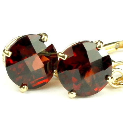 Mozambique Garnet, 14KY Gold Leverback Earrings, E117