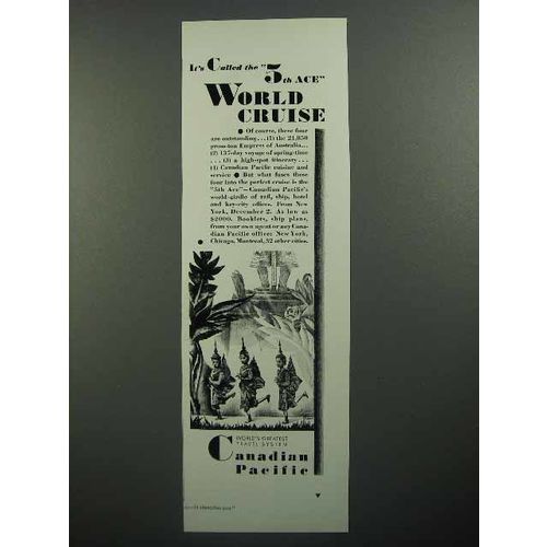 1930 Candaian Pacific Cruise Ad - World Cruise