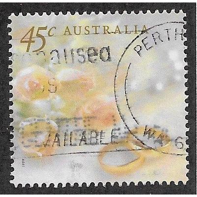 AUS 1999 45c 'GREETINGS - WEDDING RINGS' FINE USED (EBID68-189)