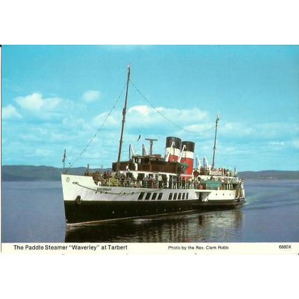Waverley Excursions PS WAVERLEY Tarbert Postcard (Whiteholme 6880X)
