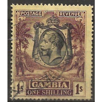 Gambia 1924 SG134 1/- Purple/Yellow Fine Used ..