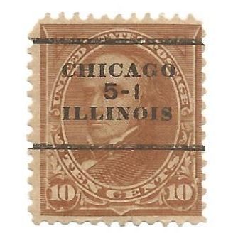 PRECANCEL-T&T ILL, CHICAGO L-2TS ON 10c 1898 ISSUE DATED 5-1