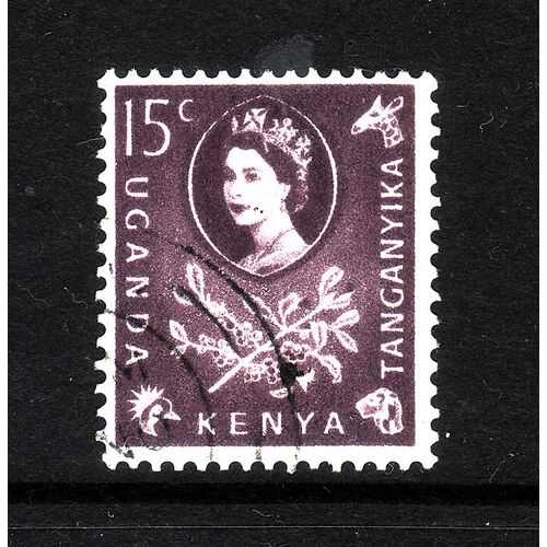 KENYA UGANDA AND TANGANYIKA 1960 15c PURPLE COFFEE SG185 FINE USED