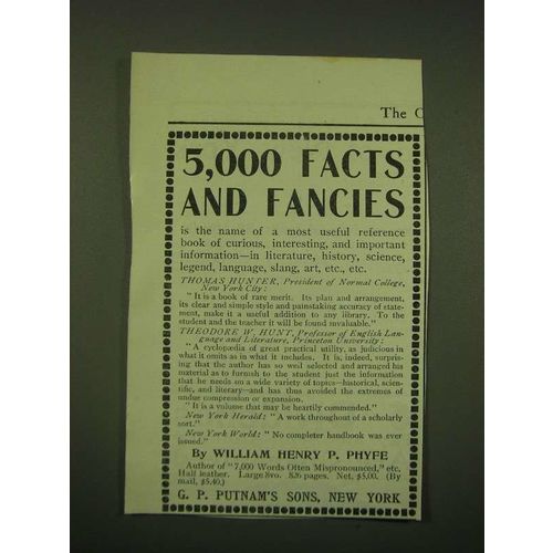 1902 G.P. Putnam's Sons Ad - 5,000 facts and fancies