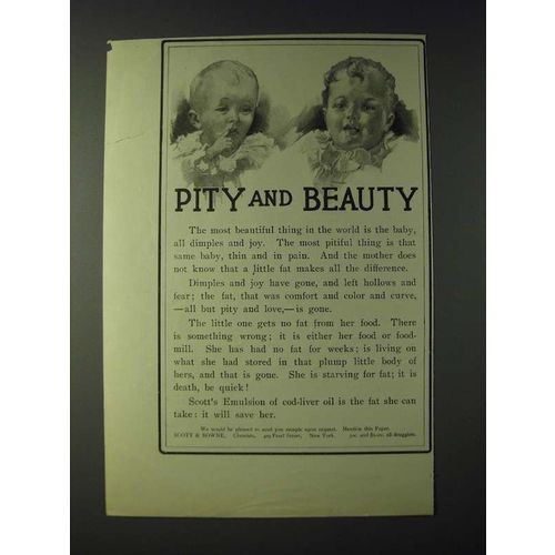 1900 Scott's emulsion Ad - Pity and Beauty