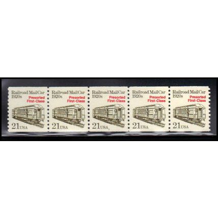 2265 21c Mail Car Very Fine MNH Dry Gum PNC 2/5 X1253