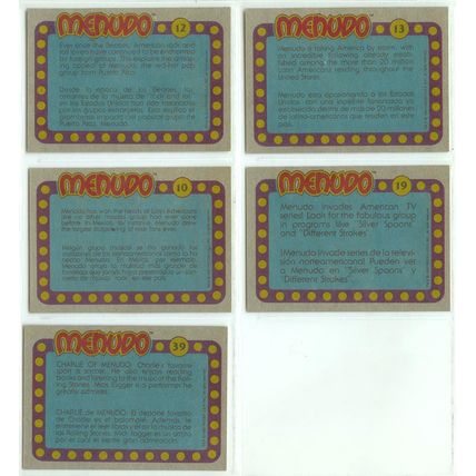 Lot of 5x Menudo 1983 Trading Cards - Finish Your Set