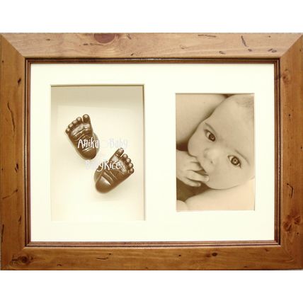 New Unique Baby Gift 3D Casting Kit Set Plaster Moulds Hand Foot & Wooden Frame