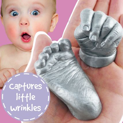 New Baby Gift Keepsake Present Parents Newborn Plaster Mold Hand Print Footprint