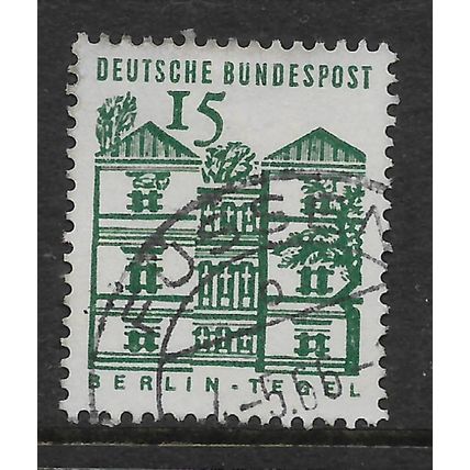 GERMANY 1964 GERMAN ARCHITECTURE 15pf GREEN TEGAL CASTLE SG1360 FINE USED#2