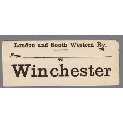 LONDON & SOUTH WESTERN RAILWAY LUGGAGE LABEL - WINCHESTER from Blank