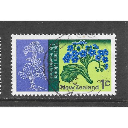 NEW ZEALAND 1c CHATHAM ISLAND LILY USED CDS