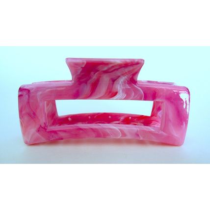 Large rectangle colorful marbled color splatter paint hair claw clip