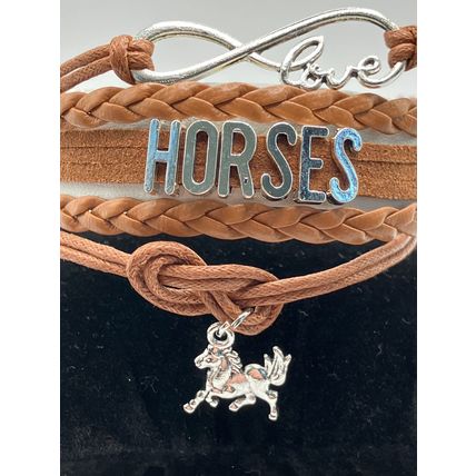 Bracelet Love Horses Vegan Leather #526