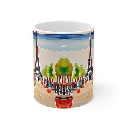 At the Cafe Paris France #2 Mug Ceramic Coffee Mug 11oz