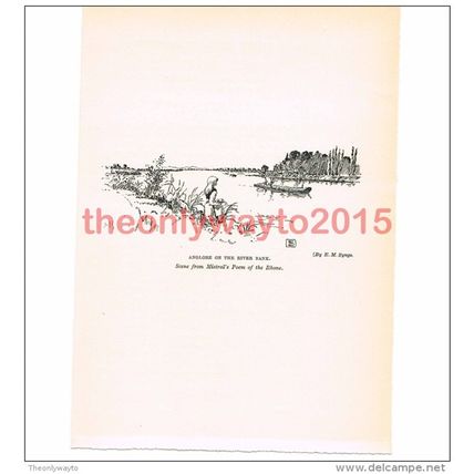 Anglore on the River Bank, France, Book Illustration (Print), c1906