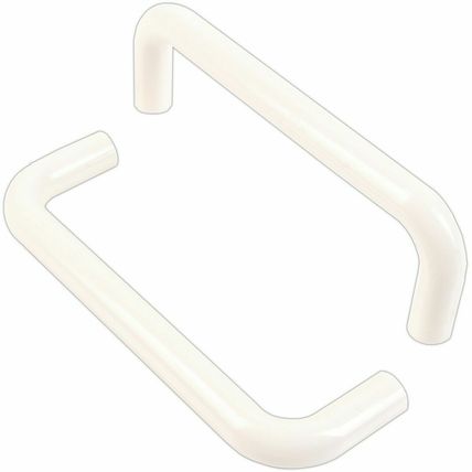 2 WHITE PULL HANDLE Plastic Rust Proof Waterproof Bathroom Cupboard Cabinet Door