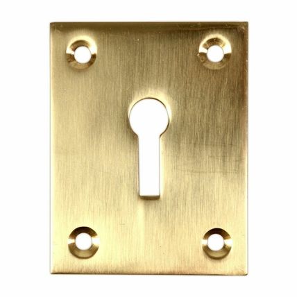 RECTANGULAR KEYHOLE ESCUTCHEON COVER SOLID BRASS Large Door Plate Face Cover UK