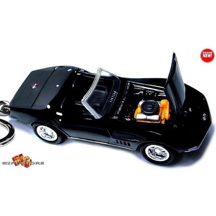 RARE KEYCHAIN BLACK 68~69~70 CHEVY CORVETTE C3 Conv. ❤️GREAT GIFT❤️