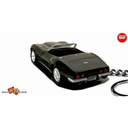 RARE KEYCHAIN BLACK 68~69~70 CHEVY CORVETTE C3 Conv. ❤️GREAT GIFT❤️