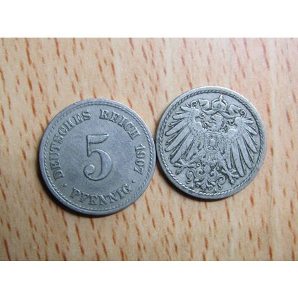 1907a 5 Pfennig Germany Empire Coin