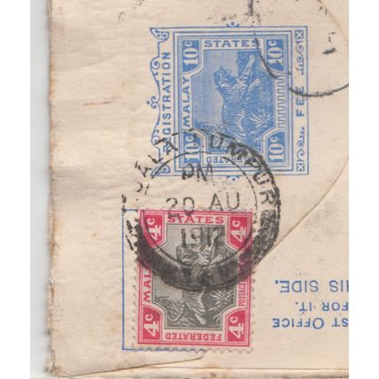 MALAYA Registered cover, Kuala Lumpur, 20 Auf. 1912 to England