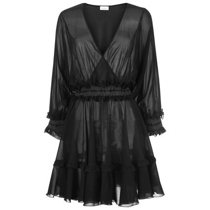 LA PERLA BEJEWELED Short Silk Stretch Dress With Ruffles BNWT (RARE COLLECTABLE)