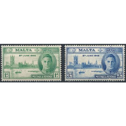 Victory - Malta 1946 - NM H - SG 232/3 (B)