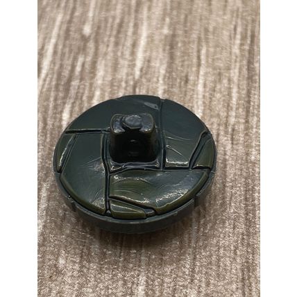 Shank Buttons Leather Look Very Dark Green With Stitched Edge Design Size 22mm