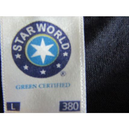 STARWORLD black T shirt with science/humour motif. Size L good condition