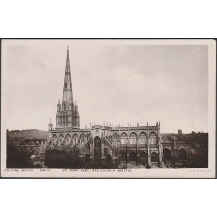 St Mary Redcliffe Church, Bristol, 1908 - Harvey Barton RP Postcard