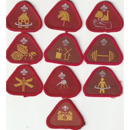 Scout Badges 10 x Cub Proficiency 1967/03-9 x Black Backs 1 x White Back (BY470)